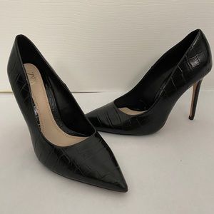 Zara Black Croc Basic stilettos